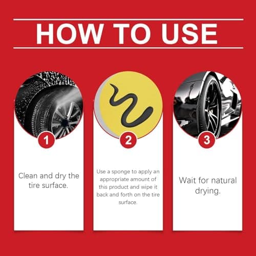 2 Pack Car Tire Shine with Sponge, Tire Polishing Paste, Tires Coating Paste Rapid Acting, Auto Wheel Polishing Pastes with Applicator, for Truck Sedan RV SUV — view 5
