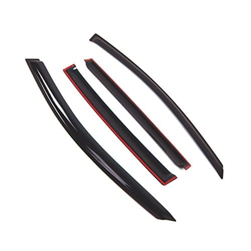 Tuningpros WD2-759 Dark Smoke 4 Pcs Set Window Visor (Outside Mount) Deflector Rain Guard Compatible with 2012-2016 Chevrolet Sonic Hatchback