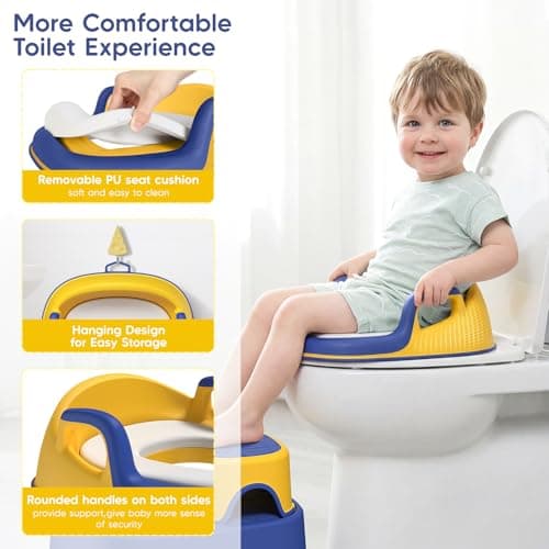 Maliton Potty Training Seat 2-in-1 with Step Stool & Anti-Slip Blue — view 2