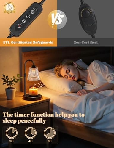 Candle Warmer Lamp with Timer, Dimmable Candle Warmer for Jar Candles, Height Adjustable Wax Melts Warmer, Birthday Gifts for Women Mom, House Warming Gifts New Home Decor — view 5