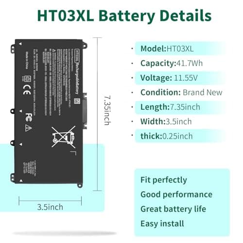 HT03XL L11119-855 Laptop Battery for HP Pavilion 14-CE 14-CF 14-DF 15-CS 15-DA 15-DB 15-DW 17-by 17-CA Series 15-CS0053CL 15-DW0033NR 15-DA0014DX L11421-542 L11421-2C2 HSTNN-UB7J HSTNN-DB8R HT03041XL