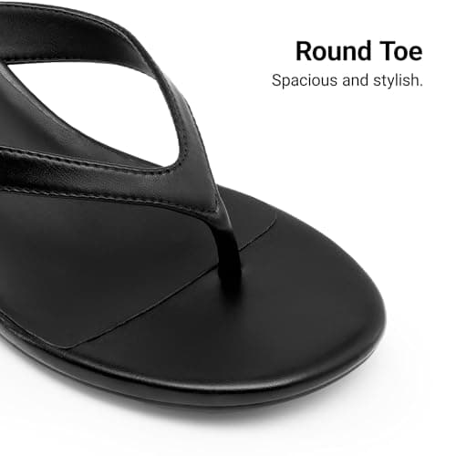 DREAM PAIRS Women's Dress Kitten Heel Sandals Flip Flops,Black,8 — view 6
