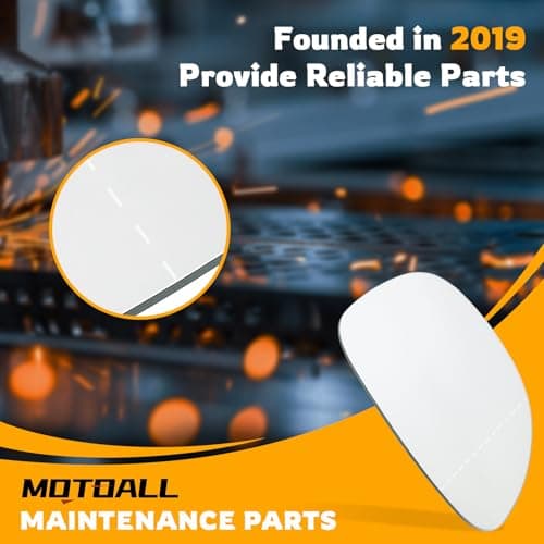 MOTOALL Mirror Glass for Volkswagen Tiguan 2009 2011 2012 2013 2014 2015 2016 2017 Replace 5N0857521A VW LH Non Heated — view 4