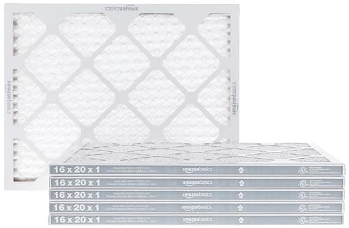 Amazon Basics 16x20x1 Air Filter 6-Pack, MERV 8 AC Furnace Filters, Allergy Control, Removes Dust, Lint and Pollen, Electrostatic (Actual Size: 15.75" x 19.75" x 0.75")