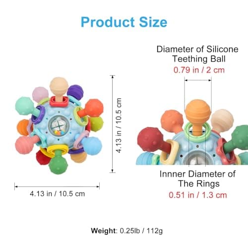 Baby Montessori Sensory Toys for 0-6 6-12 Months, Baby Teether Teething Toys for Babies 0 3 6 9 12 18 Months, Newborn Infant Learning Developmental Toys Gifts for 1 2 Year Old Boys Girls — view 5