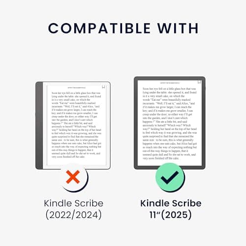 kwmobile Case Compatible with Amazon Kindle Scribe 11" (2025) Case - PU Cover w/Strap - Library Motto Multicolor — view 5
