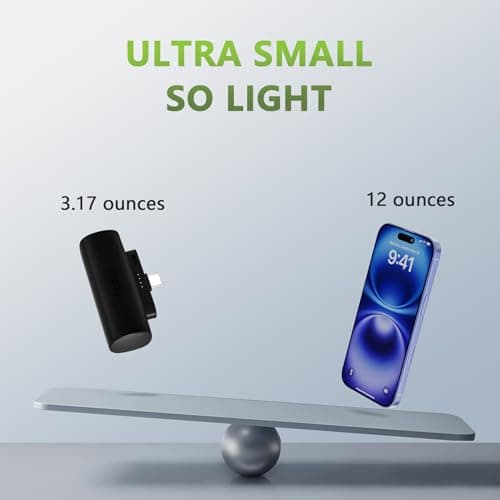 Miady 2-Pack Mini Portable Charger Built-in USB C Connector Small PowerBank — view 3