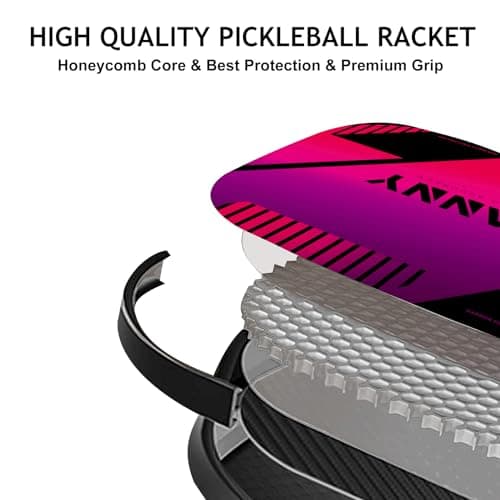 OLANNY Graphite Pickleball Paddles 4 Pack - Premium Rackets Fiber Face & Polymer Honeycomb Core Pickleball Set Includes 4 Pickleball Paddles + Balls+1 Bag (Gradient Pickleball Paddles)