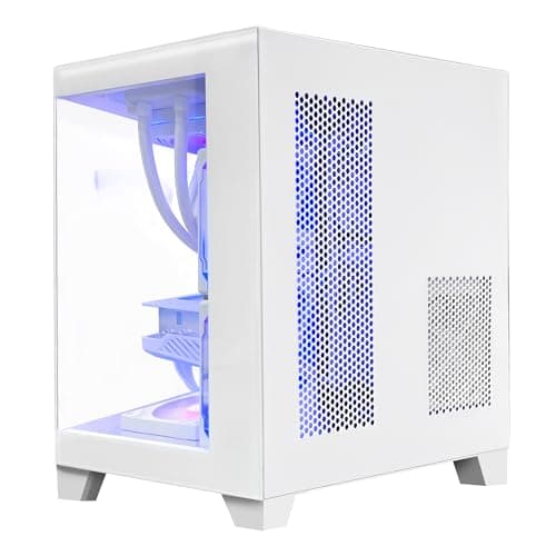 HELLOLAND Gaming PC Desktop Computer | AMD Ryzen 7 7800X3D & RTX 5070 12GB | 32GB DDR5 6000MHz RAM | 1TB SSD | PSU 650W | 240mm Liquid Cooler & ARGB Fans with Software | Windows 11 | White — view 5