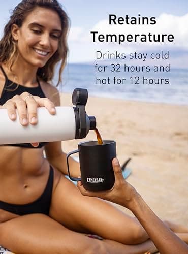 CamelBak Chute Mag Vacuum Insulated Stainless Steel Water Bottle, Magnetic Leak Resistant Cap for Everyday Hydration, 32oz, Black