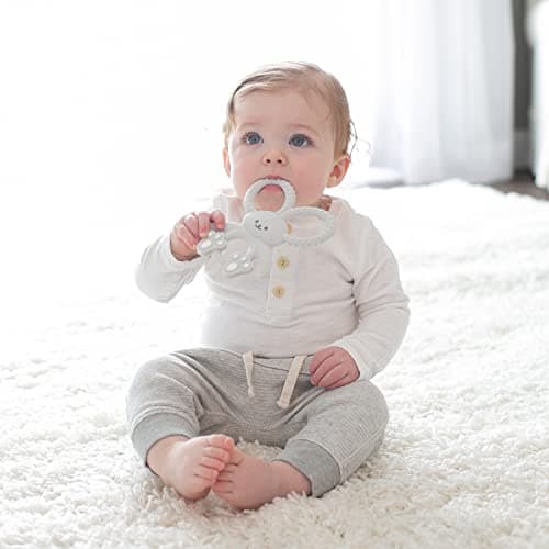 Dr. Brown's Flexees Teether, Gray Bunny, Soft 100% Silicone Baby Teether, BPA Free, 3m+, 1 Pack — view 4