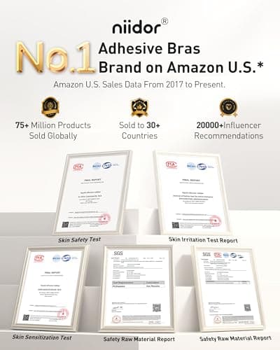Niidor Adhesive Bra Strapless Ultra Sticky Invisible Push up Silicone Bra Multiple Colors Sizes Reusable for Backless Dress — view 3