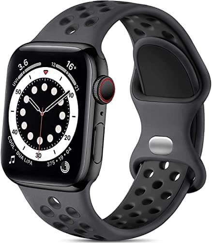 Lerobo Compatible with Apple Watch Band 44mm 45mm Series 10 11 46mm 42mm 49mm Men Women,Soft Silicone Breathable Sport Band Compatible for Apple Watch Ultra SE 3 2 for iWatch Series 9 8 7 6 5 4 3 Black