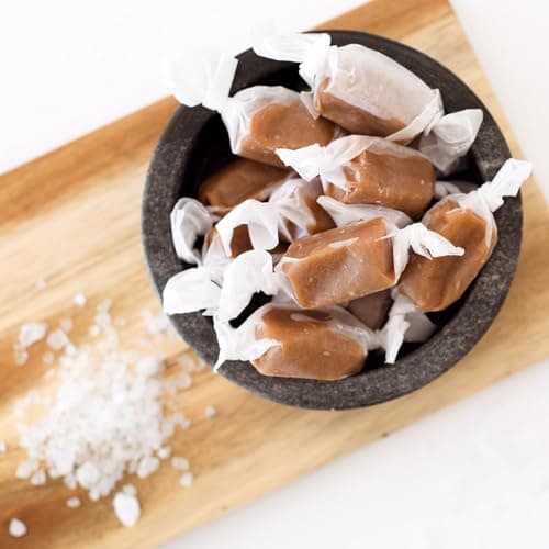 Taras Gourmet Sea Salt Caramels | All Natural Candy | Creamy & Individually Wrapped with Real Butter (20 oz) — view 7