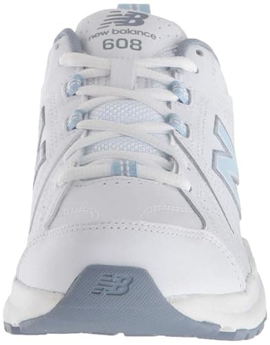 New Balance Women's 608 V5 Casual Comfort Cross Trainer, White/Light Blue, 9 — view 2