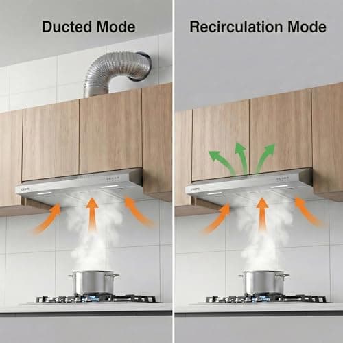 CIARRA Ductless Range Hood 30 inch Under Cabinet Hood Vent for Kitchen Ducted and Ductless Convertible CAS75918A — view 2