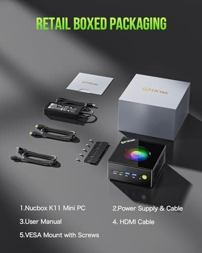 GMKtec Gaming PC, K11 AMD Ryzen 9 8945HS(8C/16T, Up to 5.2GHz), 32GB DDR5 RAM 1TB Mini PC Desktop Computer, Oculink, Dual NIC 2.5GbE LAN, HDMI/DisplayPort/USB4*2 — view 8