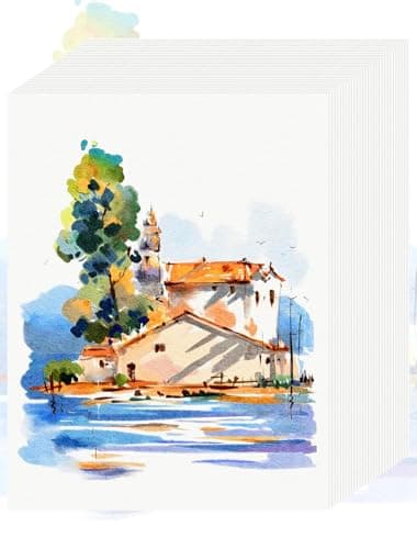 30 Sheets Watercolor Paper 8.5 x 11, Cold Press Watercolor Paper Bulk, 110 LB/230 GSM Water Color Paper Pad 8.5 x 11, Watercolor Supplies for Kids Adults, Paint Paper for Sketching, Acrylic, Gouache