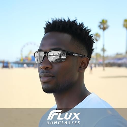 Flux Avento Polarized Sports Sunglasses for Men and Women UV400 Protection Active Lifestyles | Black — view 2