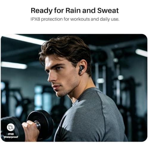 TOZO T20 Wireless Earbuds, Bluetooth 5.3 Headphones with 97H Playtime, IPX8 Waterproof, Dual Mic ENC Call Noise Cancelling, Deep Bass Sound, LED Display, Wireless Charging Case — view 5