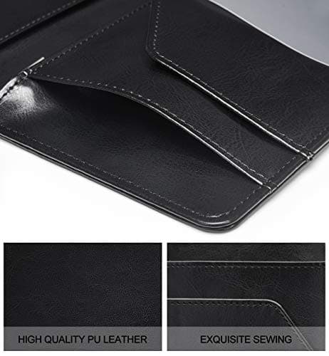 HerriaT Server Books for Waitress - Leather Waiter Book Server Wallet with Zipper Pocket, Cute Waitress Book&Waitstaff Organizer with Money Pocket Fit Server Apron（Classic Black） — view 4