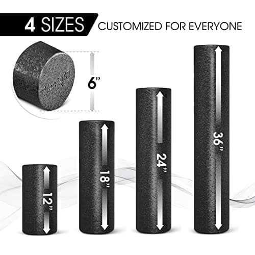 Yes4All EPP Exercise Foam Roller – Extra Firm High Density Foam Roller – Best for Flexibility and Rehab Exercises (18 inch, Black) — view 3