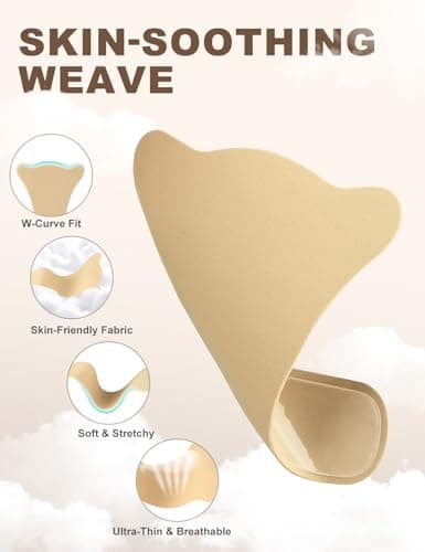 RIFAUM Upgraded Strong Adhesive Consealer for Women Seamless Guards | Super Soft Panty Liner Pads Anti Camel Insert for Swimsuit Yoga Leggings - Beige — view 2