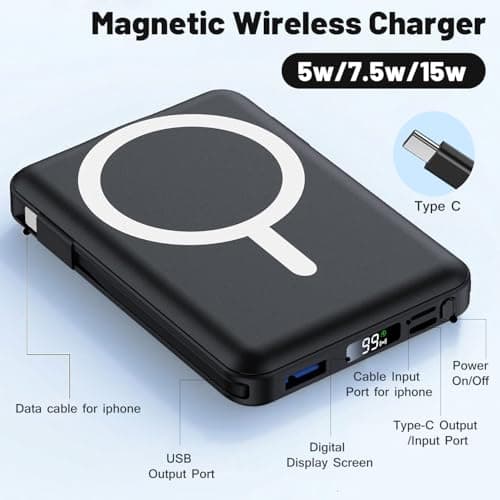 Azmuth for MagSafe Portable Charger, 10000mAh Magnetic Power Bank — view 2