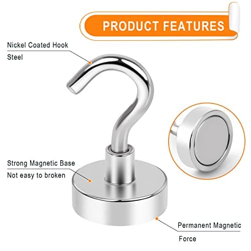 MIKEDE Magnetic Hooks 15Pack 30lbs+ Magnet Hook Cruise Cabin Ship Essentials Heavy Duty Strong Magnets Refrigerator Fridge Hanging for Classroom Beach Vacation Kitchen Grills Home ﻿ — view 6