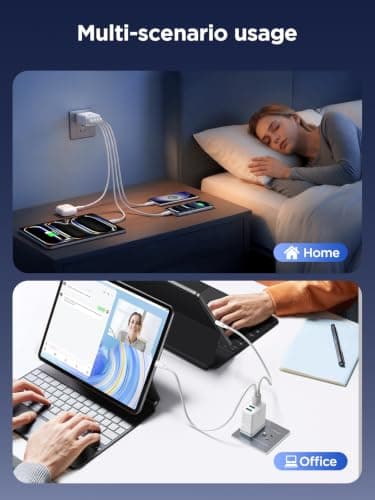 USB C Fast Charger Block, 40W 4-Port USBC Wall Charger Plug, 2Pack Type C Charger Fast Charging Blocks PD Power Adapter+QC USB Multiport Brick for iPhone 17/16/15/14/13/12 11/Pro Max, iPad, Samsung — view 6