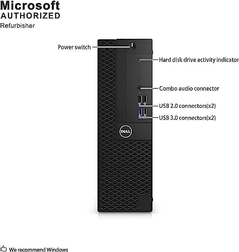 Dell Optiplex 3050 SFF Desktop Computer PC, Intel Quad Core i5-6500 up to 3.6GHz, 16GB DDR4, 256GB SSD, WiFi, 4K Support, DP, HDMI, Windows 11 Pro 64 Bit (Renewed) — view 2