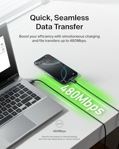 Belkin USB A to USB C Cable, 6.6ft, 15W - Type C Charger, iPhone Charger Cord, Soft, Braided, Flexible for iPhone 17 & 16, Galaxy S26, Pixel 10, iPad Pro, Airpods Pro, Switch & More - Black — view 5