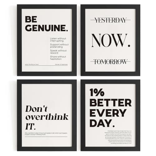 DSHFG Motivational Pictures Office Wall Decor Prints Set of 4, Inspirational Motivational Wall Art Decor Retro Posters Prints for Office Home Decor, 8x10 Unframed