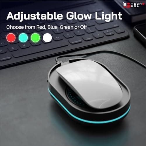 TECH8 USA Undetectable Mouse Mover Jiggler with Ambient Glow Ring and Hologram Disc for Laptops, PC, No Software, Random Movement, Designed, Patented and Trademarked in USA - 3D Hologram Alien — view 7