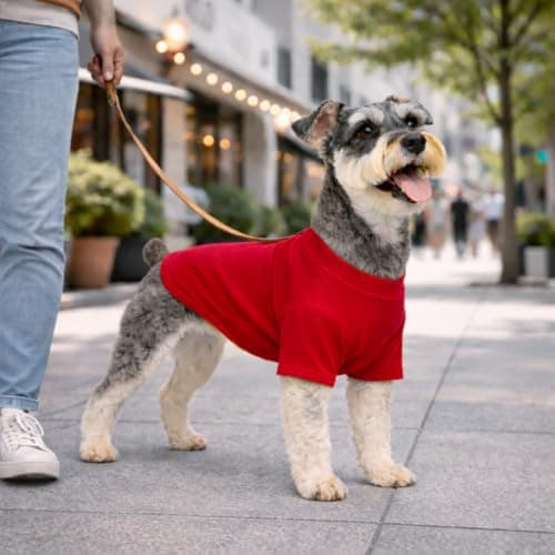 Lovelonglong Pet Clothing Dog Costumes Basic Blank T-Shirt Tee Shirts for Small Dogs Red S — view 5