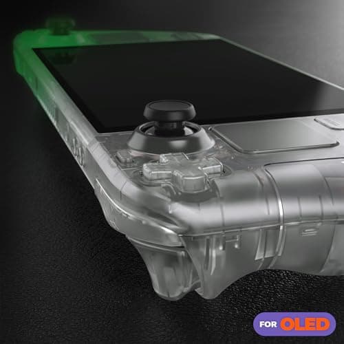 eXtremeRate Replacement Full Set Housing Shell with Buttons for Steam Deck OLED Handheld Console, Custom DIY Glow in Dark - Green Faceplate Back Plate Trackpad Case for Steam Deck OLED Console — view 3