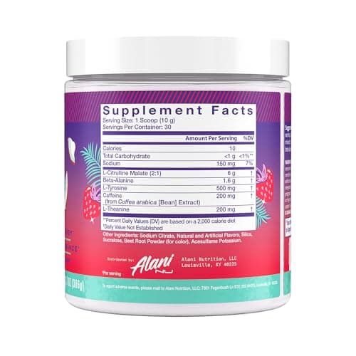 Alani Nu Pre-Workout Supplement Powder for Energy, Endurance, and Pump, Hawaiian Shaved Ice, 30 Servings (Packaging May Vary) — view 2