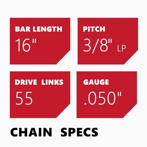 KAKEI 16 Inch Chainsaw Chain 3/8" LP Pitch .050" Gauge 55 Drive Links- 63PM3 55, Fits STIHL 021, MS210, MS211, McCulloch and More- S55 (3 Chains) - Semi Chisel — view 2