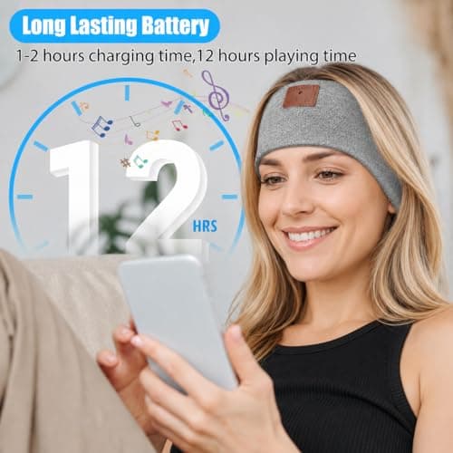 2-Pack Sleeping Headphones Wireless Bluetooth 5.4, Headband Headphones with Ultra-Thin Speakers, Bluetooth Headband for Side Sleepers, Running, Workout, Insomniac, Travel, Meditation（Black&Grey） — view 3