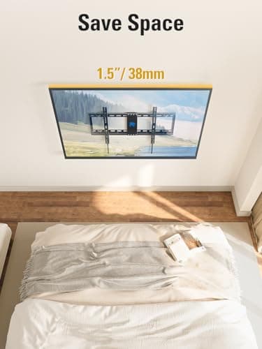 Mounting Dream TV Wall Mount for Most 37-90 Inch TVs, Universal Tilt TV Mount Fit 16", 18", 24" Stud with Loading Capacity 132lbs, Max Vesa 600 x 400mm, Low Profile Flat Wall Mount TV Bracket — view 3
