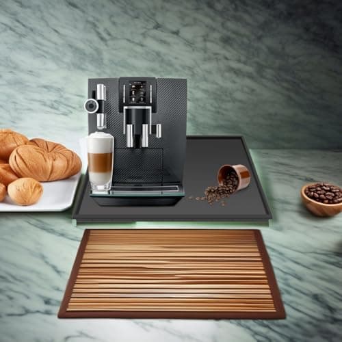 Ezebesta Silicone Mat Under Coffee Machine With Lip Coffee Maker Appliance Automatic Machines Espresso Accessory Black Multifunctional Rubber Base Mat (18.9 x 11.8) — view 2