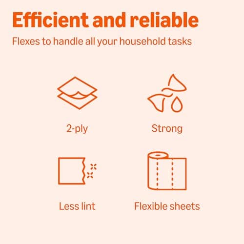 Amazon Basics FSC-Certified 2-Ply Flex-Sheets Paper Towels, 150 Sheets per Roll, 2 Basics Rolls = 6 Regular Rolls — view 4