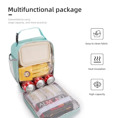 Lovoeo Lunch box Lunch bag for men women Insulated Lunchbox Lunch bags for Work Picnic Travel (baby blue) — view 5