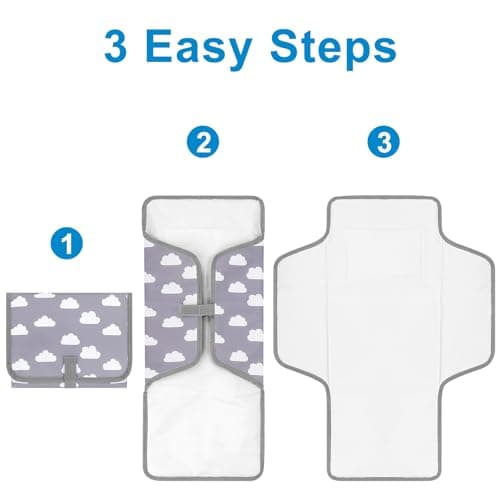 Accmor Portable Diaper Changing Pad, Waterproof Baby Changing Mat, Foldable Travel Diaper Changing Pads for Baby — view 4