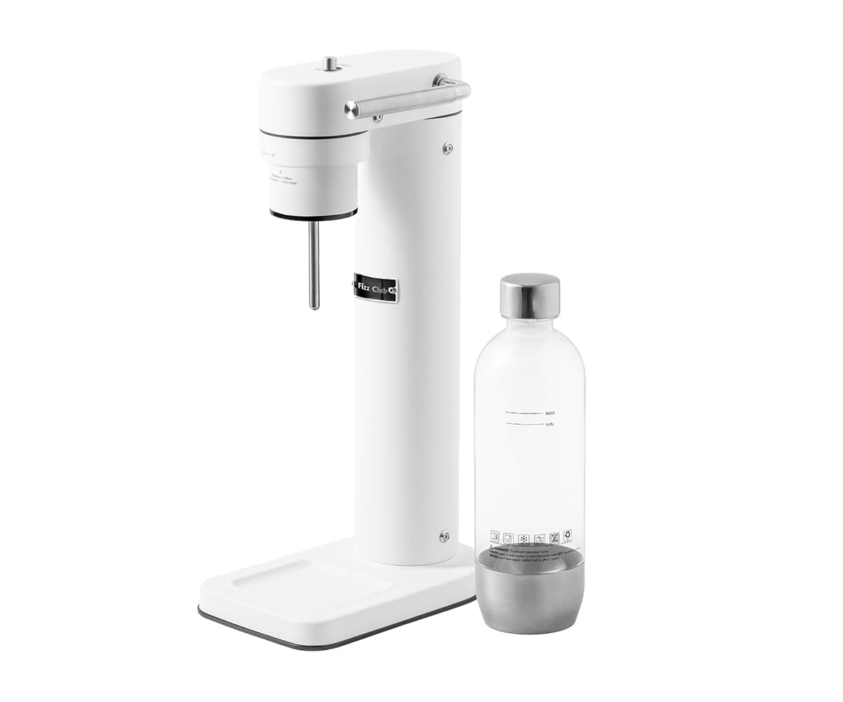 Gasificadora de Agua y zumos Fizz Club Fusion para Preparar Refrescos Saludables, Blanco mate