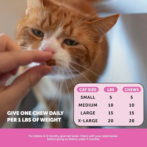 Cat Multivitamin Crunchy Creamy Chews - Daily Cat Vitamins with Lysine, Prebiotics, Omega 3 Fish Oil - Cat Treats for Immune Support, Skin Coat, Digestion, Heart + Joint Health (30-Day Supply) — view 5