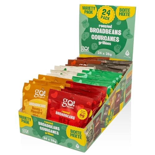 GoBeanz by Jimmy Sévigny – Crunchy Roasted Broad Beans Variety Box | High-Protein, Low-Sodium Snack for Kids & Adults | 24 Single-Serve 28g Packs in 6 Flavors | Healthy Alternative to Chips — view 2