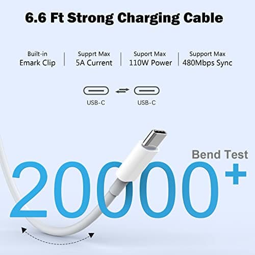 Mac Book Pro Charger - 120W USB C Fast Charger Adapter Compatible with MacBook Pro & MacBook Air 13, 14, 15, 16 inch, iPad Pro, Samsung Galaxy and All USB C Device — view 3