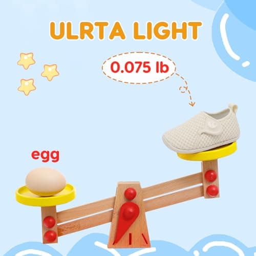JOINFREE Toddler Sneakers Non-Slip Baby Shoes Boys Girls School Shoe Barefoot Sneaker Beige 18-24 Month Infant — view 4