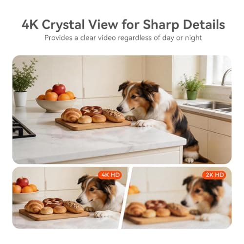 xpai 4K UHD Indoor Camera, 64G Built-in Storage No Subscription,Pet Camera Indoor with Phone App,Work as Baby Monitor/Cat/Dog Camera,360°Pan&Tilt,Two-Way Talk,Privacy Mode,AI Tracking/Detection — view 2